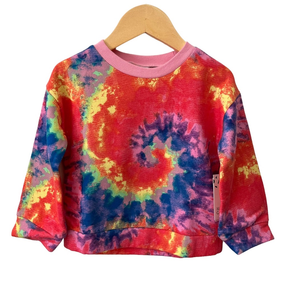 Harper Canyon Girls Pink Prism Tie-Dye Cozy Crew Neck Sweatshirt NWT